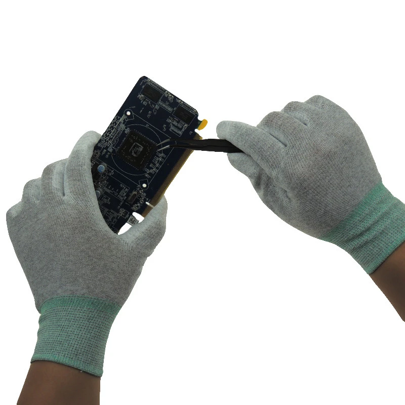 Non-slip Lint Free ESD Palm Fit Gloves Antistatic Glove