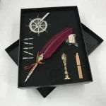 Non-toxic brush luxury fountain durable feather calligraphy pen for promotion