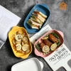 Nordic style Baking Dish Bowl Ceramic Plate Baking Dish Oven Creative Dish Household Color pan Microwave Oven Pots and pans