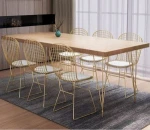 Nordic style restaurant modern style home furniture MDF powder coating metal legs dining table chair sets