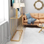 Northern Europe aureate iron art sitting room decorates furniture porch stage gold glass console table modern