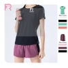 OEM 2 Piece Short Sleeve T-shirt Sports Shorts Women Gym Wear Sets Sportswear
