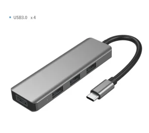 OEM 4 in 1 Type-c HUB adapter USB-C3.0 2.0 port data cable OTG docking station