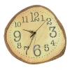 OEM new arrive custom morden rustic style home living room decorative wood wall clock with Led light