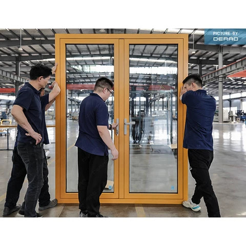 Office Building Hotel Interior Doors Customized Aluminium Casement Doors Hinged Door with Lock and Key