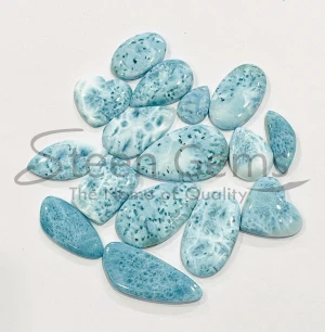 Out Standing A One Quality Beautiful Larimar Flat Back Gemstone Free Size Hand Cut Mix Shape Blue White Color For Healing Power