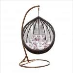 Outdoor Leisure Home Hotel Office Metal Wicker Rattan Hanging Swing Chair