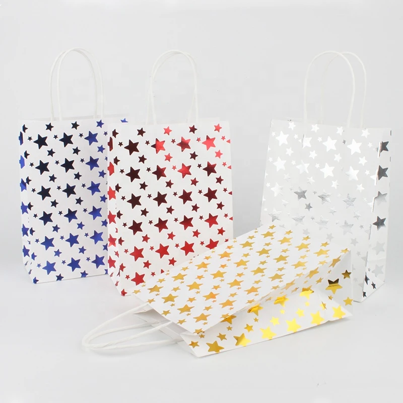 Paper Bag Manufacturer Custom Size Recyclable Gift Bags Wholesale Cheapest Gold Stamping Logo Polka Dot Kraft Paper Bag