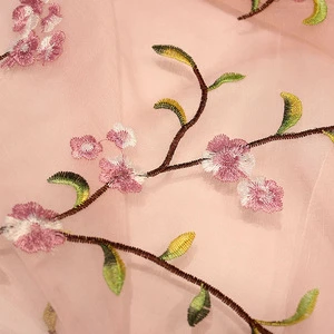 Peach Embroidered Scarf Shawl Silk Scarves
