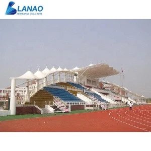 Permanent steel frame tensile structure stadium designs outdoor seating area shade canopy tent bleachers grandstand roofing