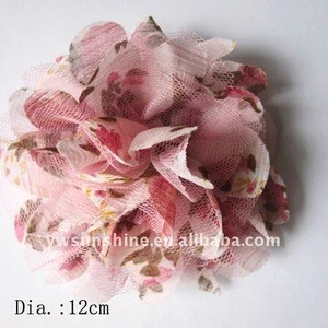 Pink fabric flower dress accessories