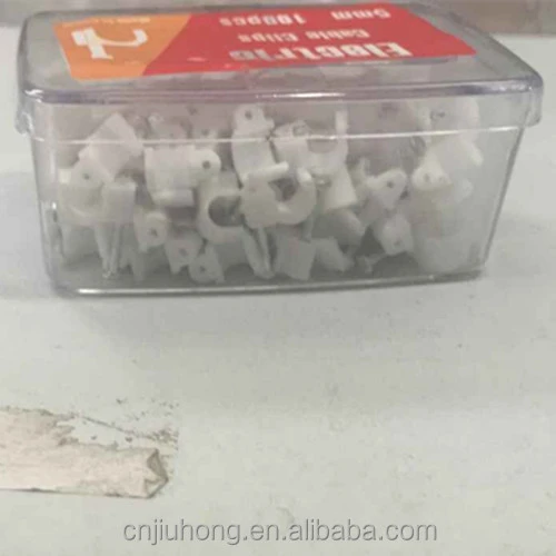 Plastic box packaging Circle nail cable clip,coaxial cable clamp