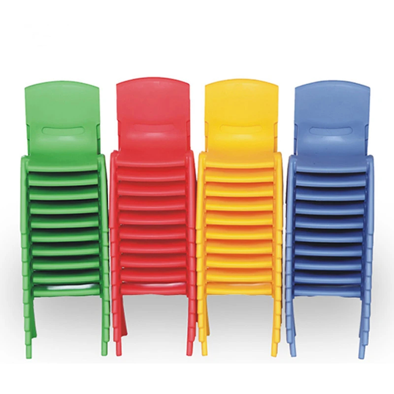 Plastic Colorful Children Kindergarten Study Table Chairs Indoor Folding Furniture