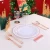 Import Plates Sets Dinnerware Rose Gold Rim Plastic Dinnerware Set 25Each=7.5&quot;Dessert Plate+10.25&quot;Dinner Plate+Knife+Fork+Spoon+9OZ Cup from China
