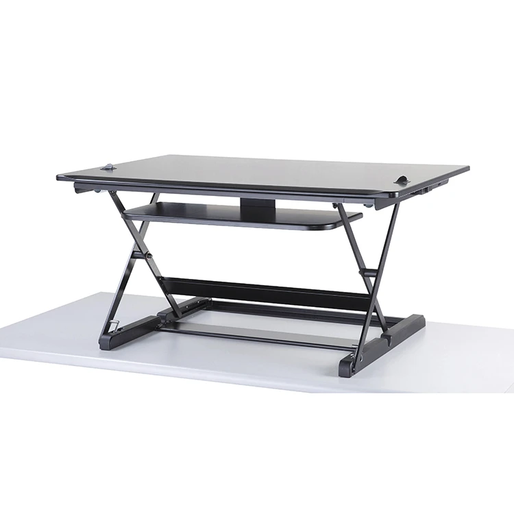 Plus Sit-Stand Height Adjustable Standing Desk Converter with Keyboard Tray