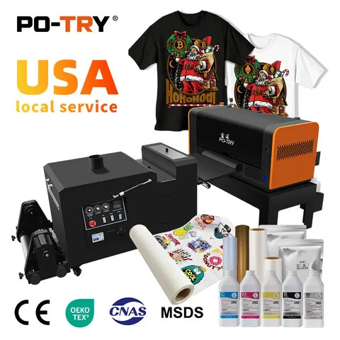 PO-TRY Low Price High Speed 30cm DTF Printer XP600 I3200 Print Head Heat Transfer Printing Machine
