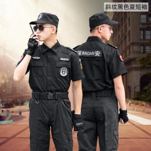 Police uniform spring and autumn training uniforms black overalls special training security suit summer long-sleeved