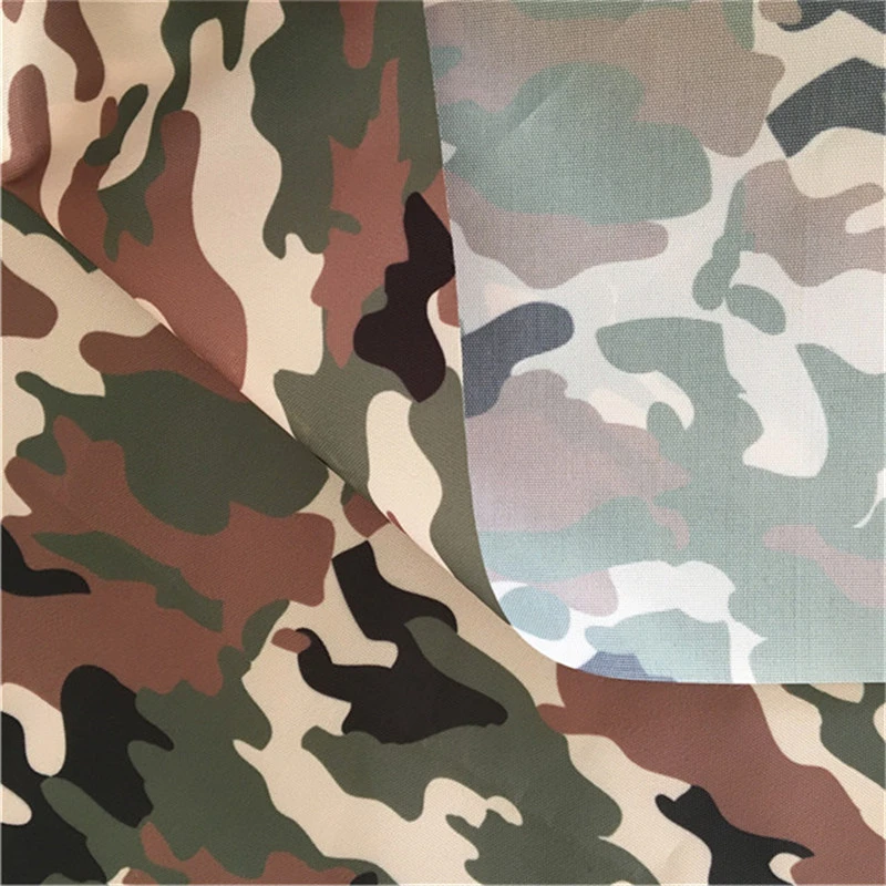 100% Polyester 210D Oxford Water Proof Camouflage Printed Coated Fabric