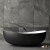 Import Popular  pure black Moon desin freestanding bathtubs Hot Sale Pure White Solid Surface Bathtub Freestanding Bath Tub from China