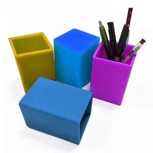 Popular Silicone Pen Box Holder Cup Pen Pencil Holder for Stand School Desk Organizer Office Stationery Storage