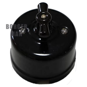 Porcelain Retro Vintage Light Switch 250V 10A wall Switch Rotary style