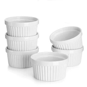Porcelain Souffle Dishes, Ramekins - 8 Ounce