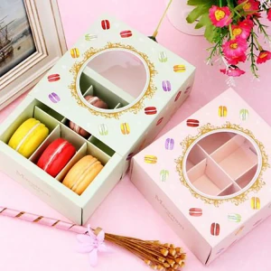 Pretty Simple Custom Design Paper Box With A Window Cookie Packaging Box Macarons
