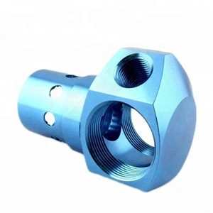 professional 4 axis cnc milling machining service aluminum hydraulic valve body with blue anodizing