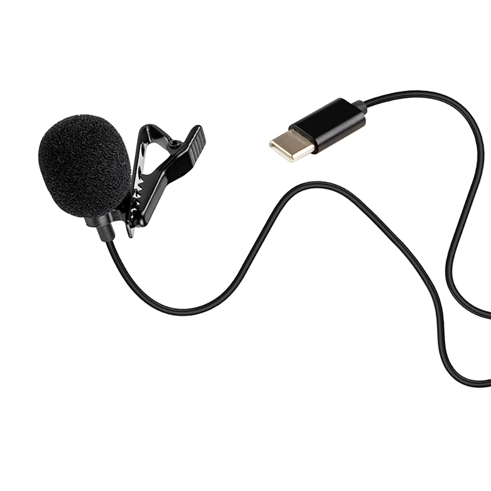 professional condenser recording mic Type-C clip lavalier lapel microphone for cell phone