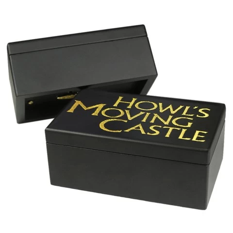 Professional modern Rectangular black merry go round of life music box creative wooden music box