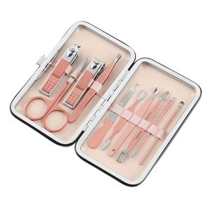 Professional OEM Private Label Gold Rose 10 pcs Body Nail Clippers Manicure Pedicure Set For Men