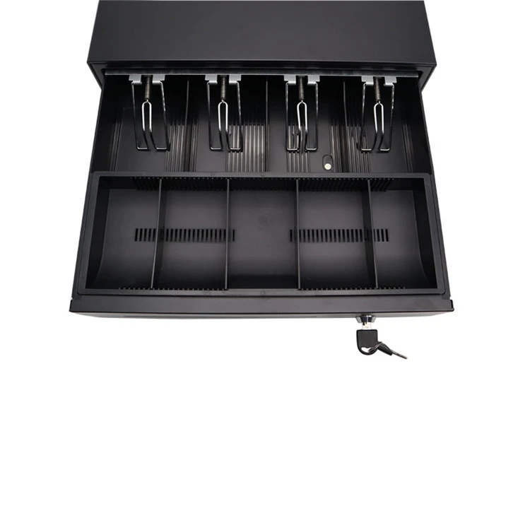 Professional supply metal supermarket cash box register drawer safe lock pos system rj11