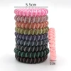 Professional wholesale ladies TPU double lines spiral telephone line hair accessories elastic hair band