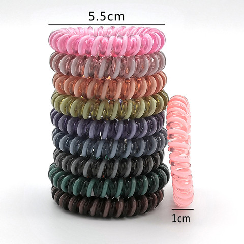 Professional wholesale ladies TPU double lines spiral telephone line hair accessories elastic hair band
