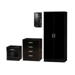 PX-EL031 Wood Material Bedroom Furniture Set - 3 Piece Wardrobe, Chest Drawers, Bedside