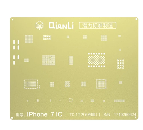 QIANLI  Golden 3D BGA Reballing Stencils NAND Baseband IC CPU A8 A9 A10 A11 3D Steel Mesh for iPhone 6 6S 6P 7 7P 8Plus