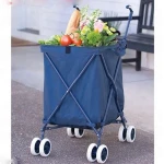 Qingdao factory supermarket folding trolly foldable trolley shopping bag