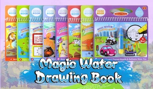 QY Hot selling magic pen painting toy magic water picture book coloring graffiti early education birthday gift