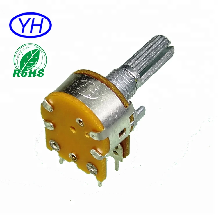 R1620S A1 5 pins dual gang 16mm rotary potentiometer with rotary switch