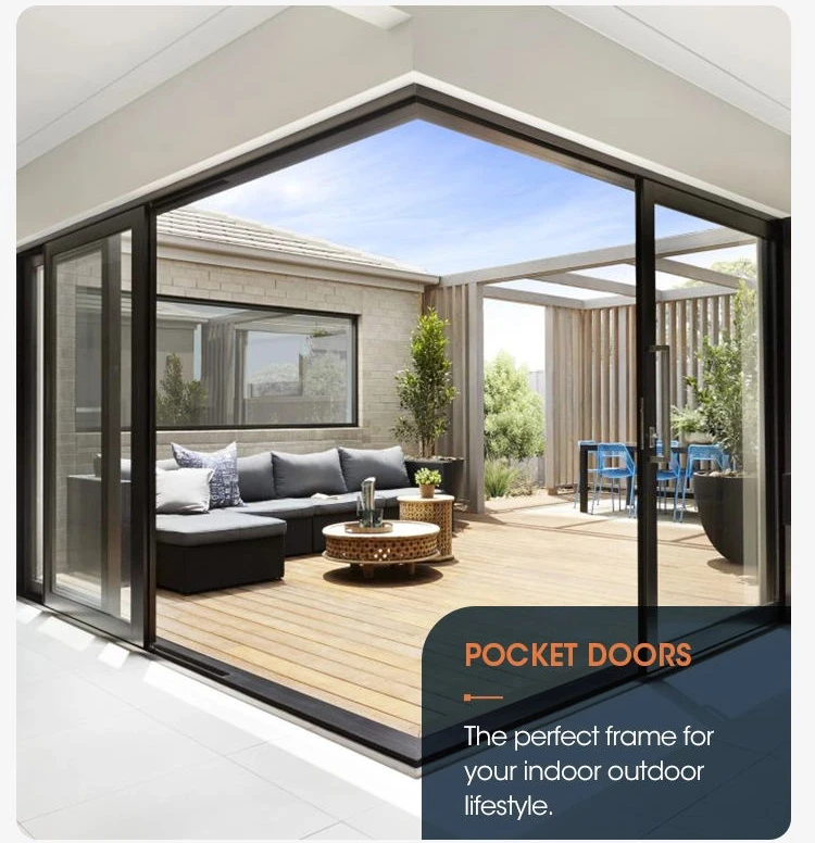 Reaching Free Design High Quality Room Divider Interior Aluminium Frame Pocket Gate Rooms Sliding Glass Door