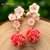 Import Real 925 Sterling Silver Pink Coral Drop Earrings White Pearl Pink Natural Shell Flower Dangle Earrings from China