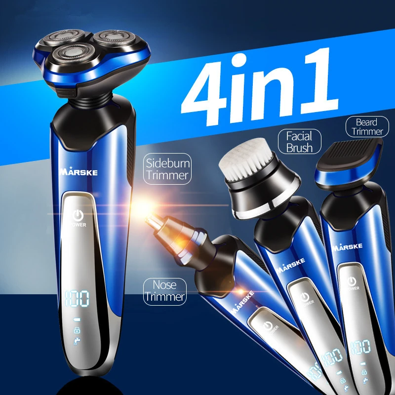 Rechargeable Electric Shaver 4 In 1 Shaving Machine Set Nose Ear Sideburns Beard Hair Shaving Eyebrow Trimmer For Man