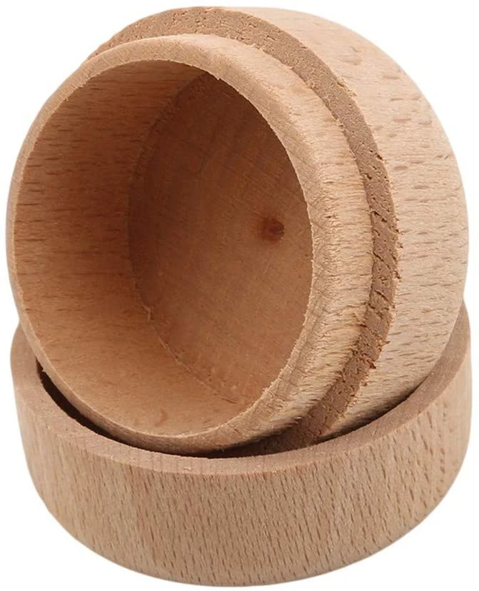 RUNWAN Mini Round wooden gift box small wooden box wooden Ring  jewelry box