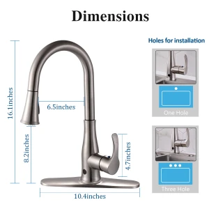 Sdvanced Touchless Smart Kitchen Faucet Automatic Motion Sensor Stainless Steel Brushed Nickel
