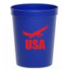 Set of 8 Soaring Eagle USA Cups - 32oz Red and Blue Plastic Stadium Cups
