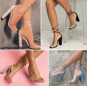 sh10262a Fashionable strappy shoes high heels big size ladies shoes 2019 new arrivals
