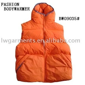 SHINY DOWN VEST WITH HOODED