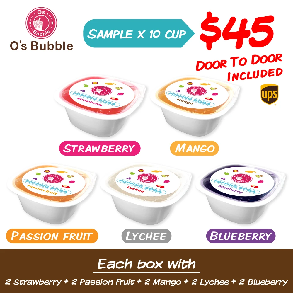 Shipping Included Sample 10cup Taiwan Os Bubble Popping Boba Juice Balls Drink