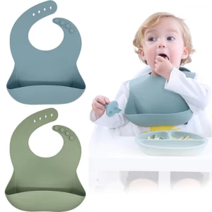Silicone Baby Bibs Kids Dining BPA Free Food Safe Silicone Bib For Baby