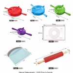 Silicone Baking Mat Dough Cutter Rolling Pin Dumpling Maker Press Set Baking Pastry Tools Set Of 7